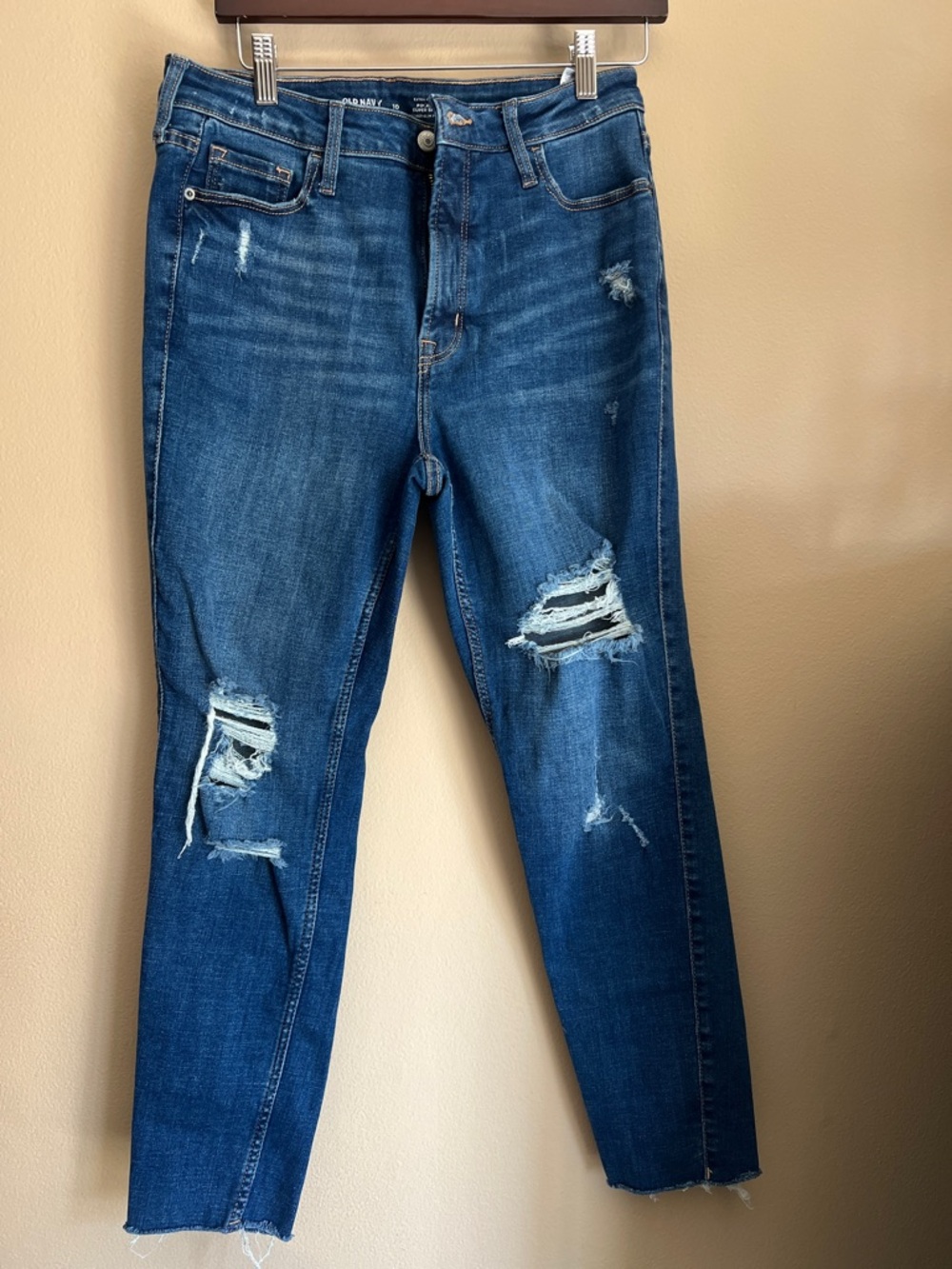 Old Navy Dark Rockstar Distressed Skinny Jeans Soze 10
